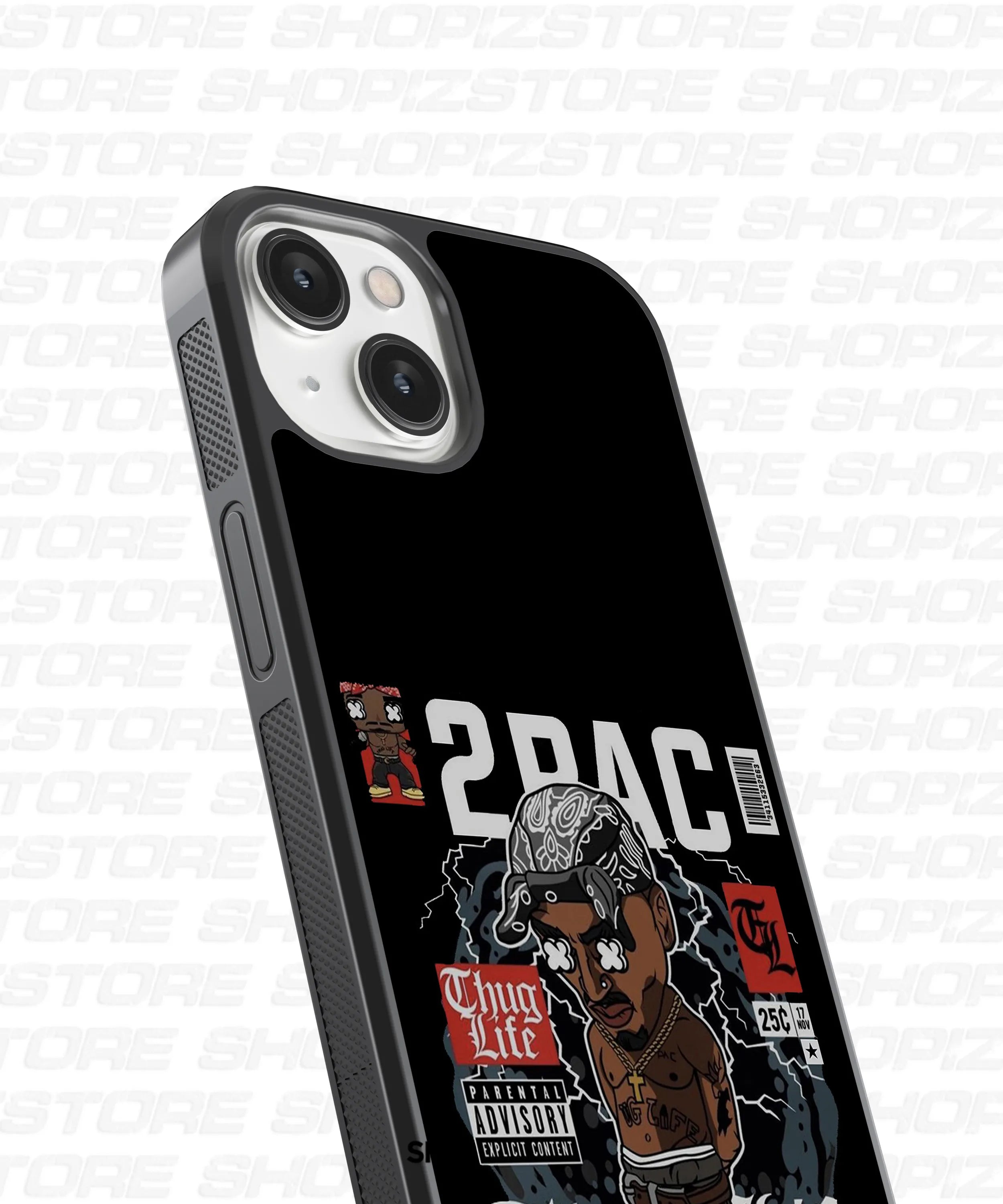 2 Pac Thug Glass Case