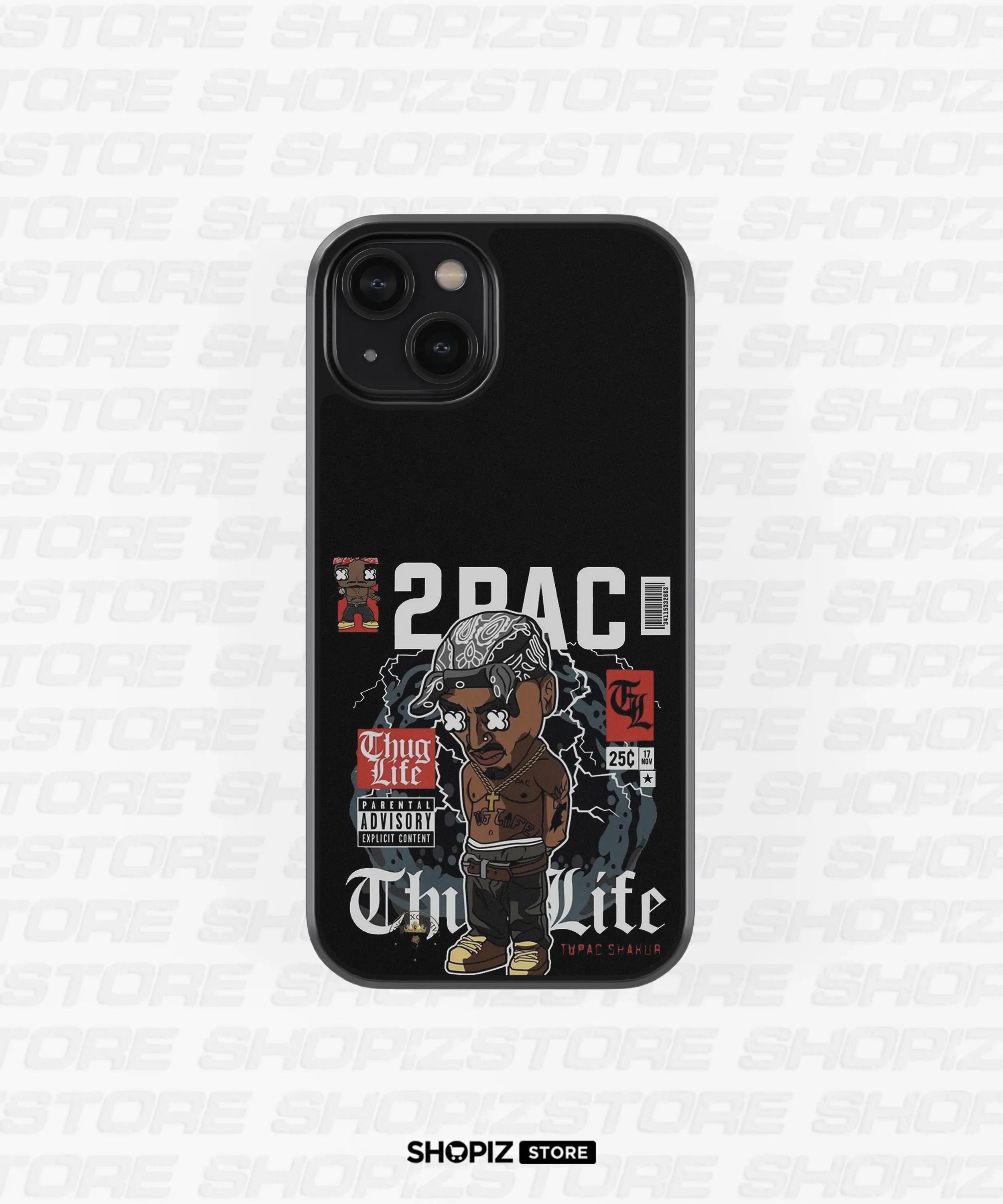 2 Pac Thug Glass Case