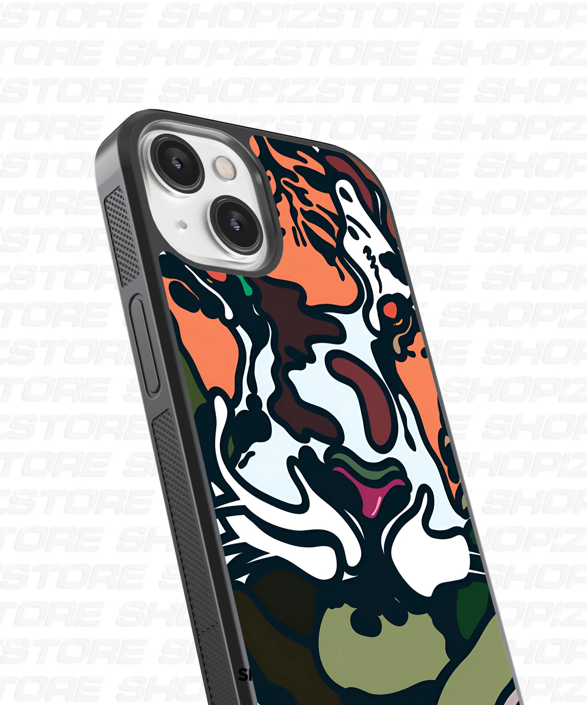 Abstract Tiger Art Glass Case