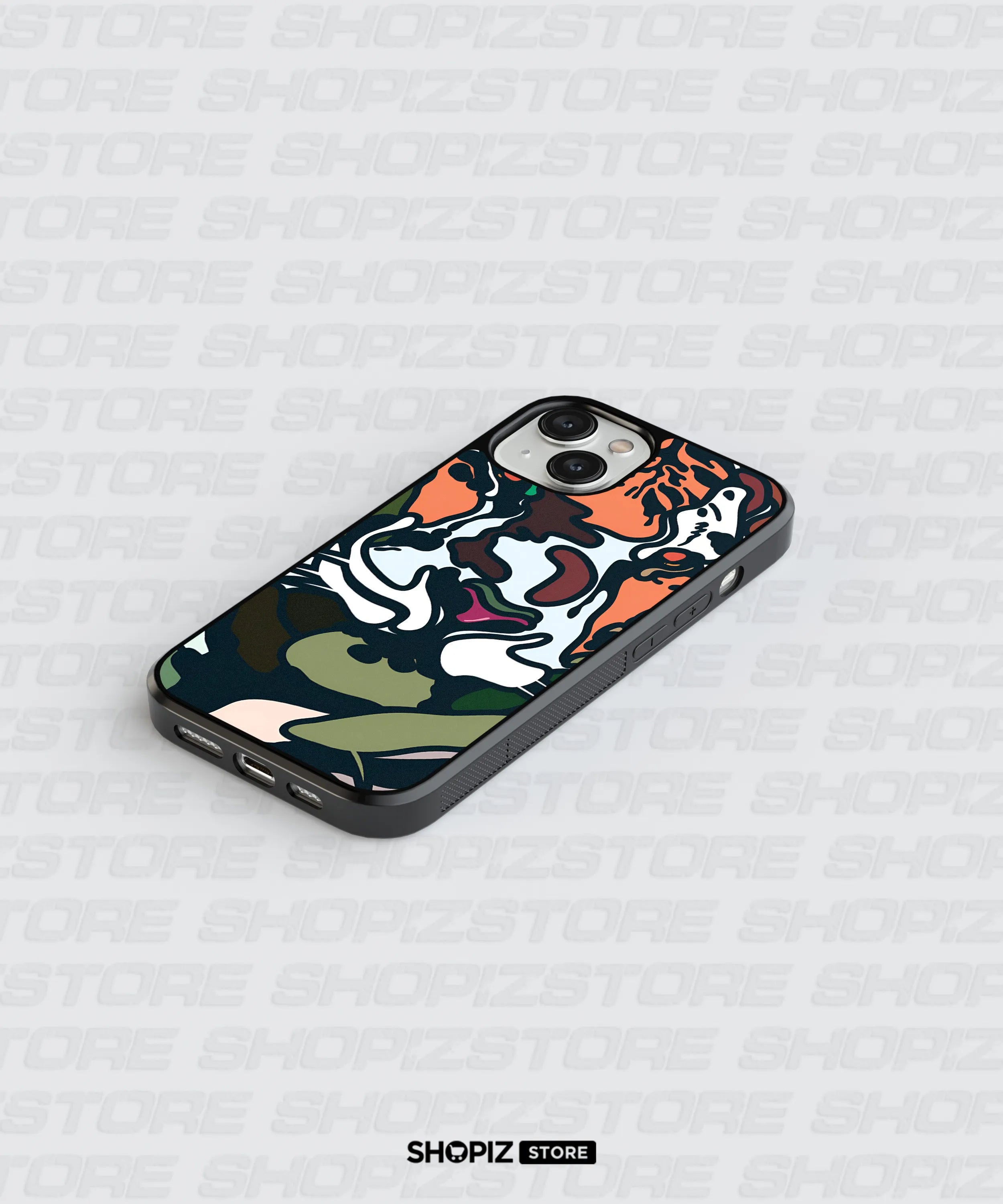 Abstract Tiger Art Glass Case