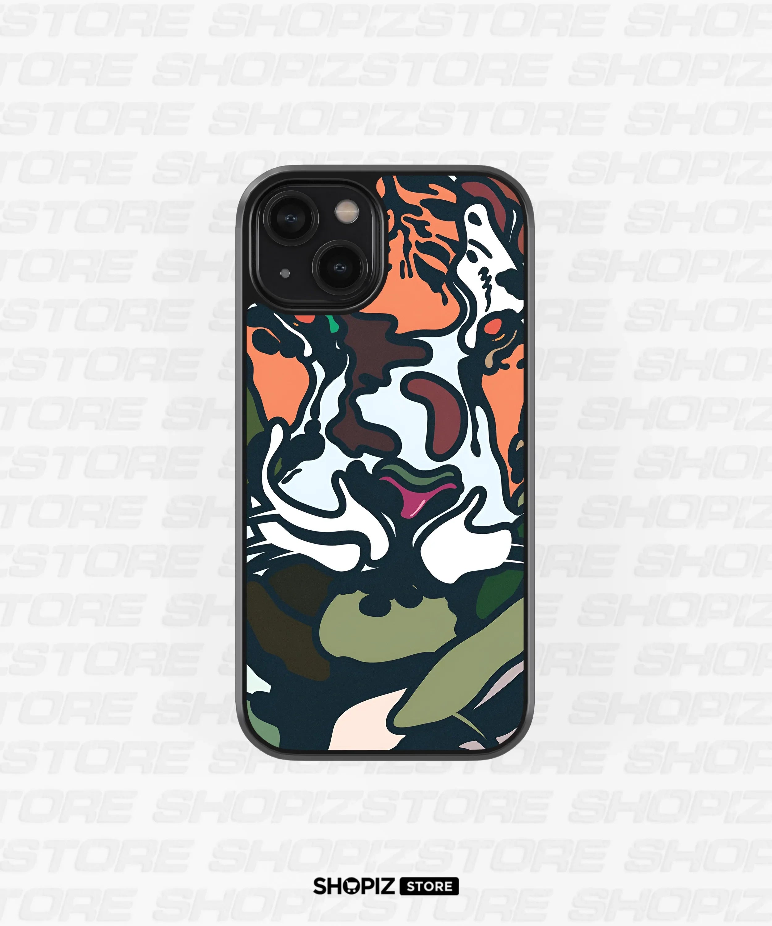 Abstract Tiger Art Glass Case