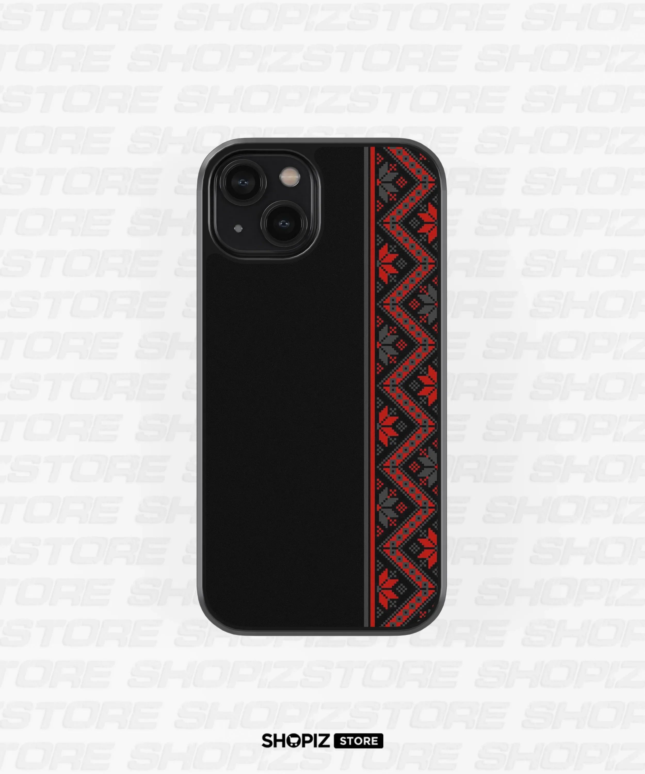 Black And Pattern Glass Case