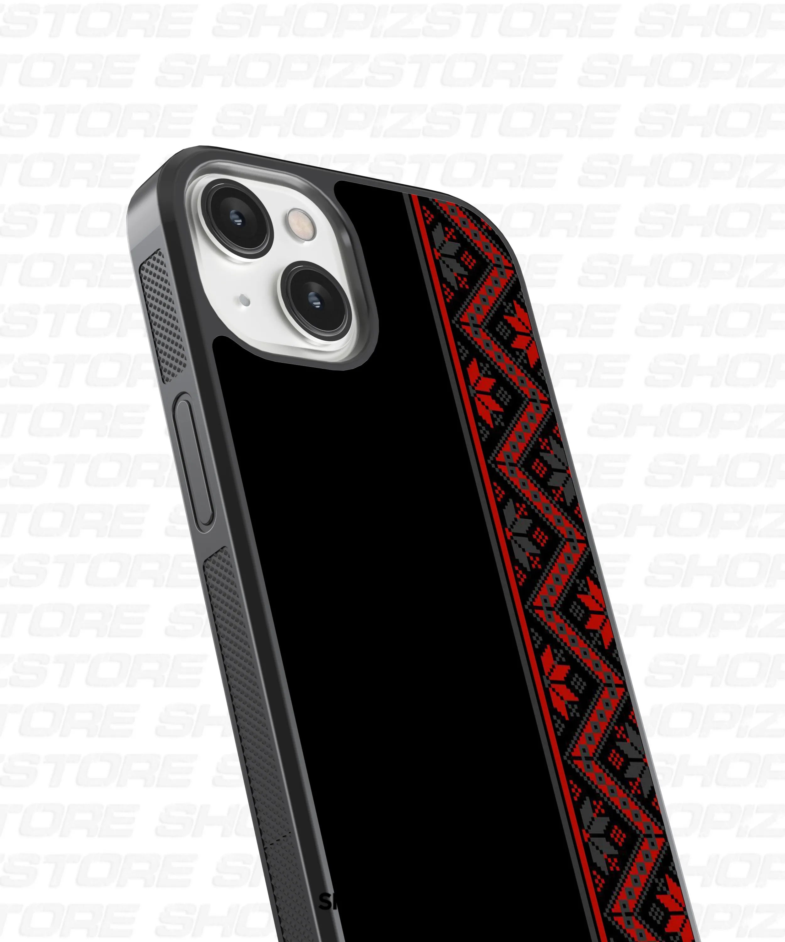 Black And Pattern Glass Case