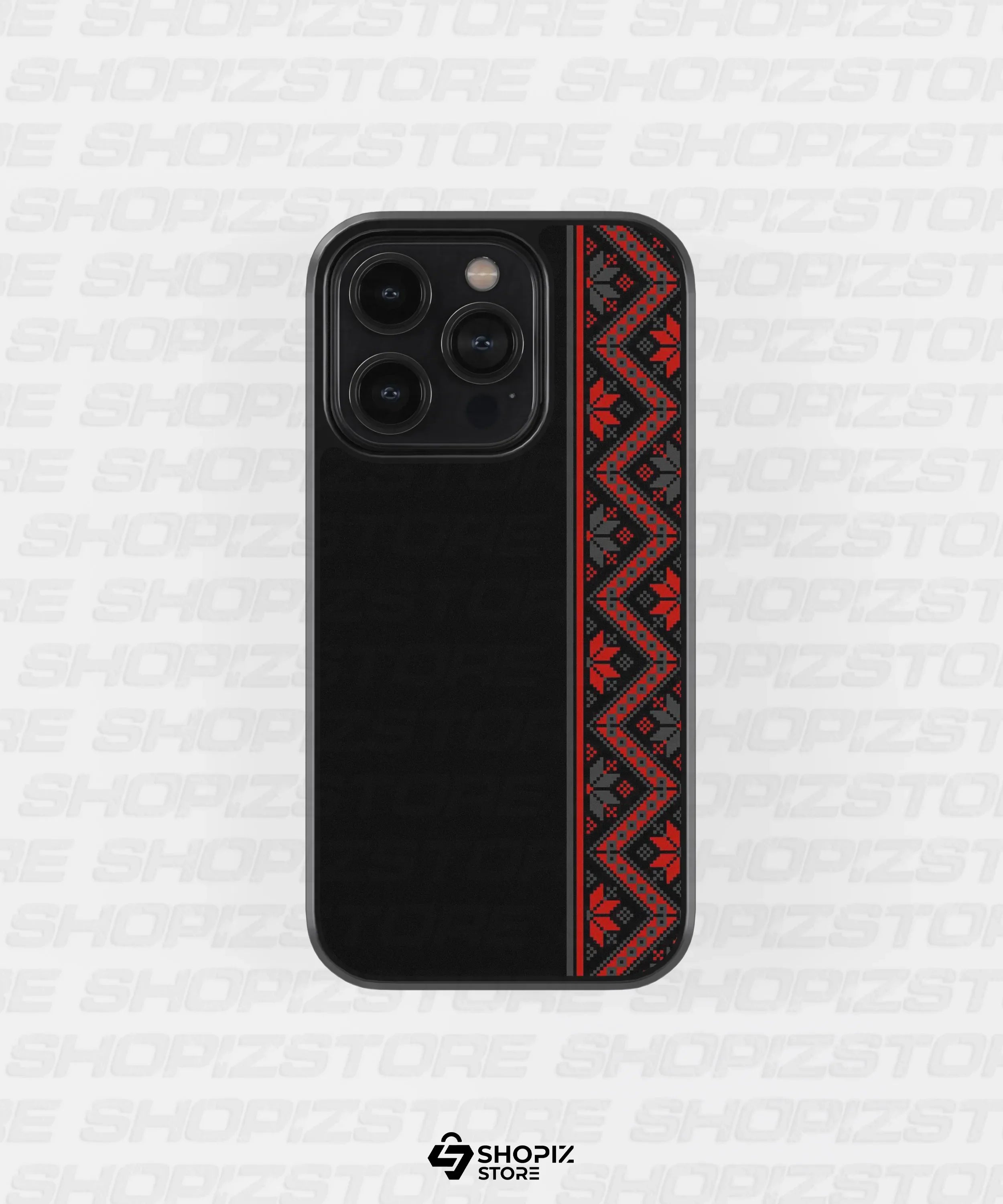 Black And Pattern Metal Case