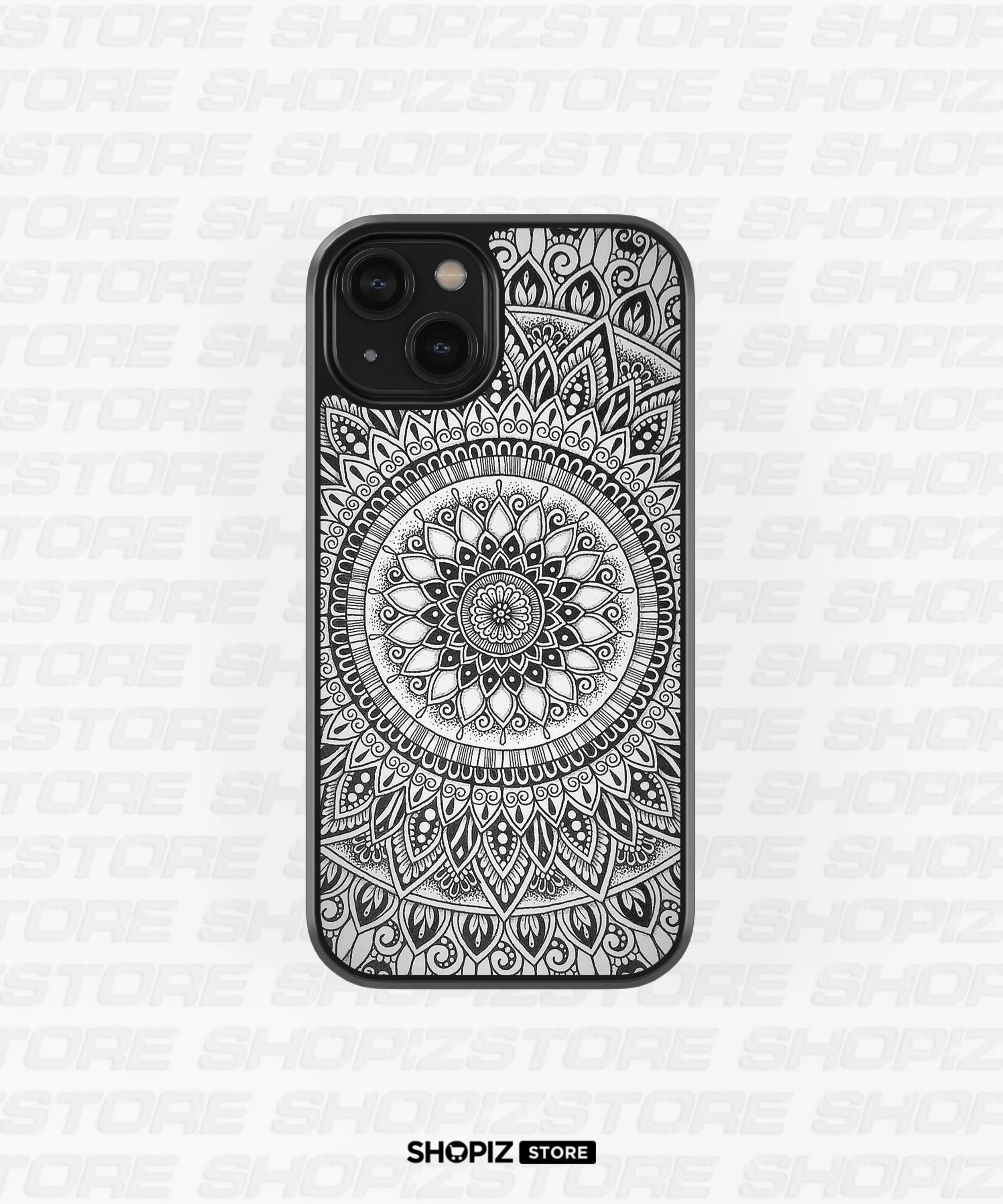 Black Mandala Elegance Glass Case