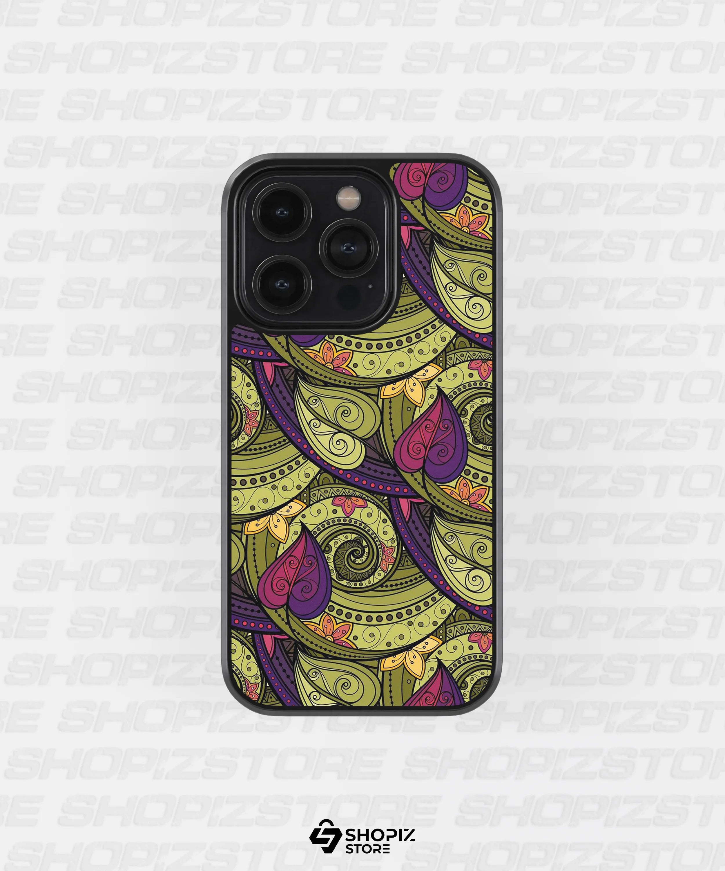 Floral Spiral Pattern Metal Case