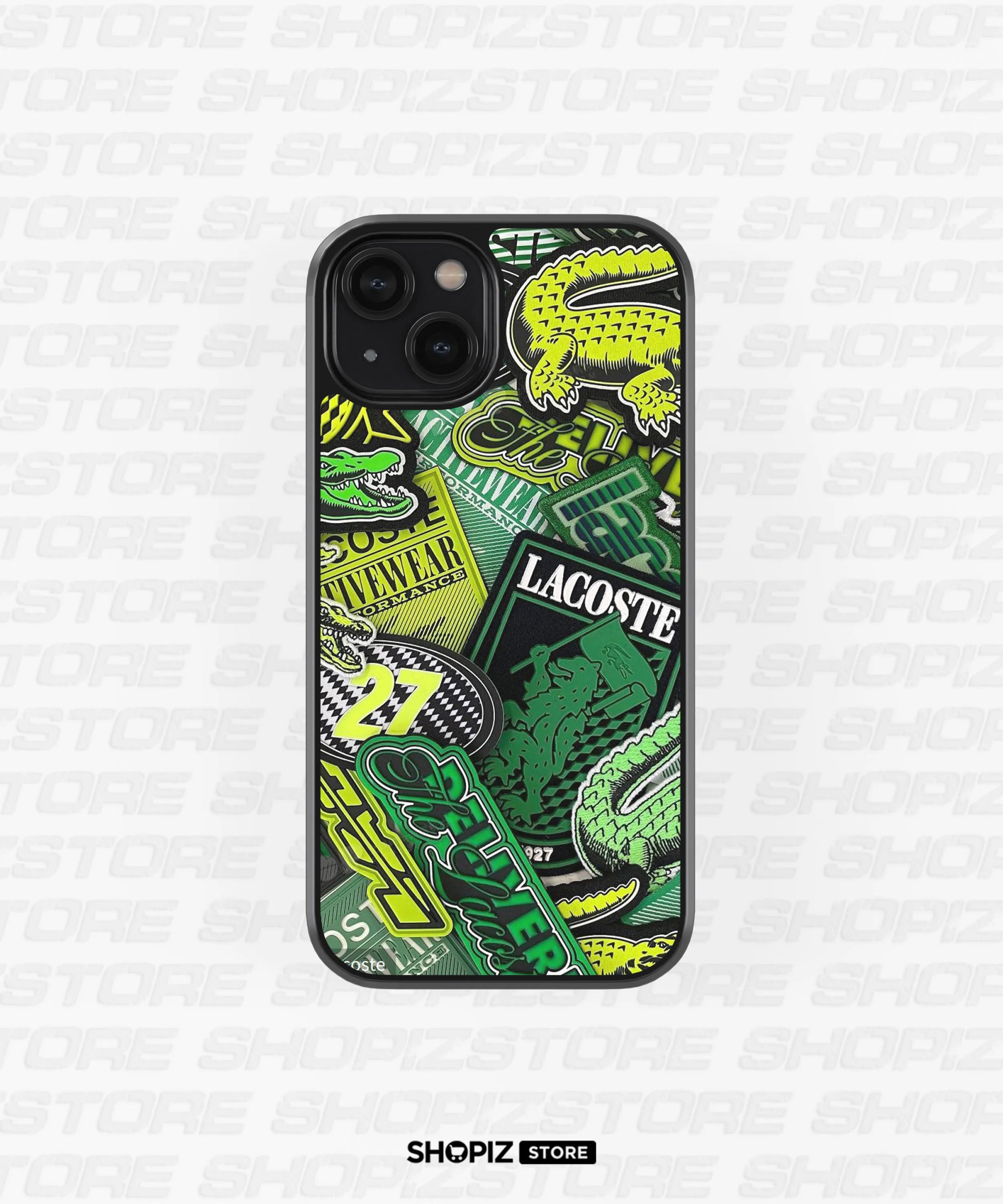 Lacoste Patchwork Green Glass Case