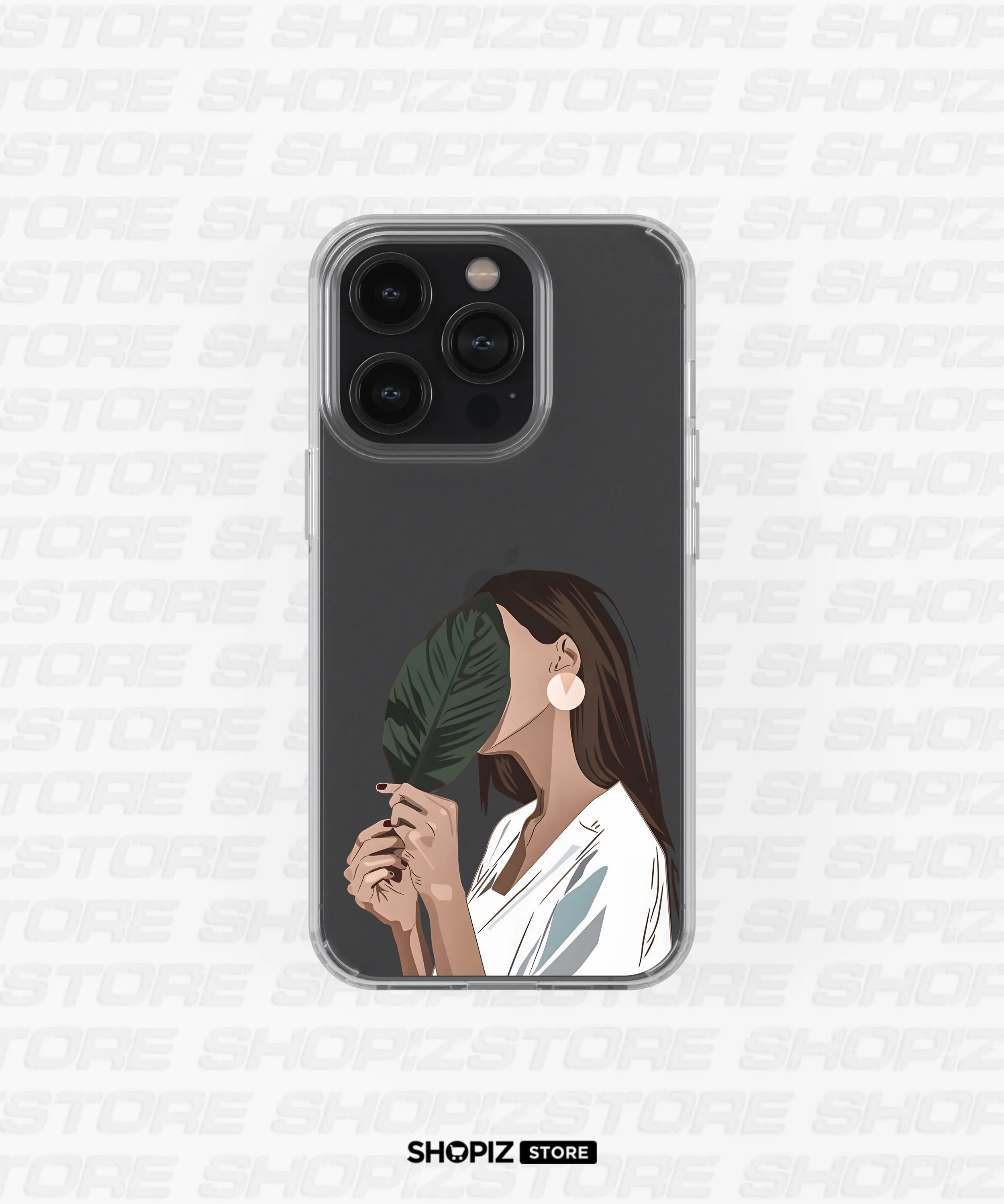 Leafy Minimalist Girl  Silicone Case