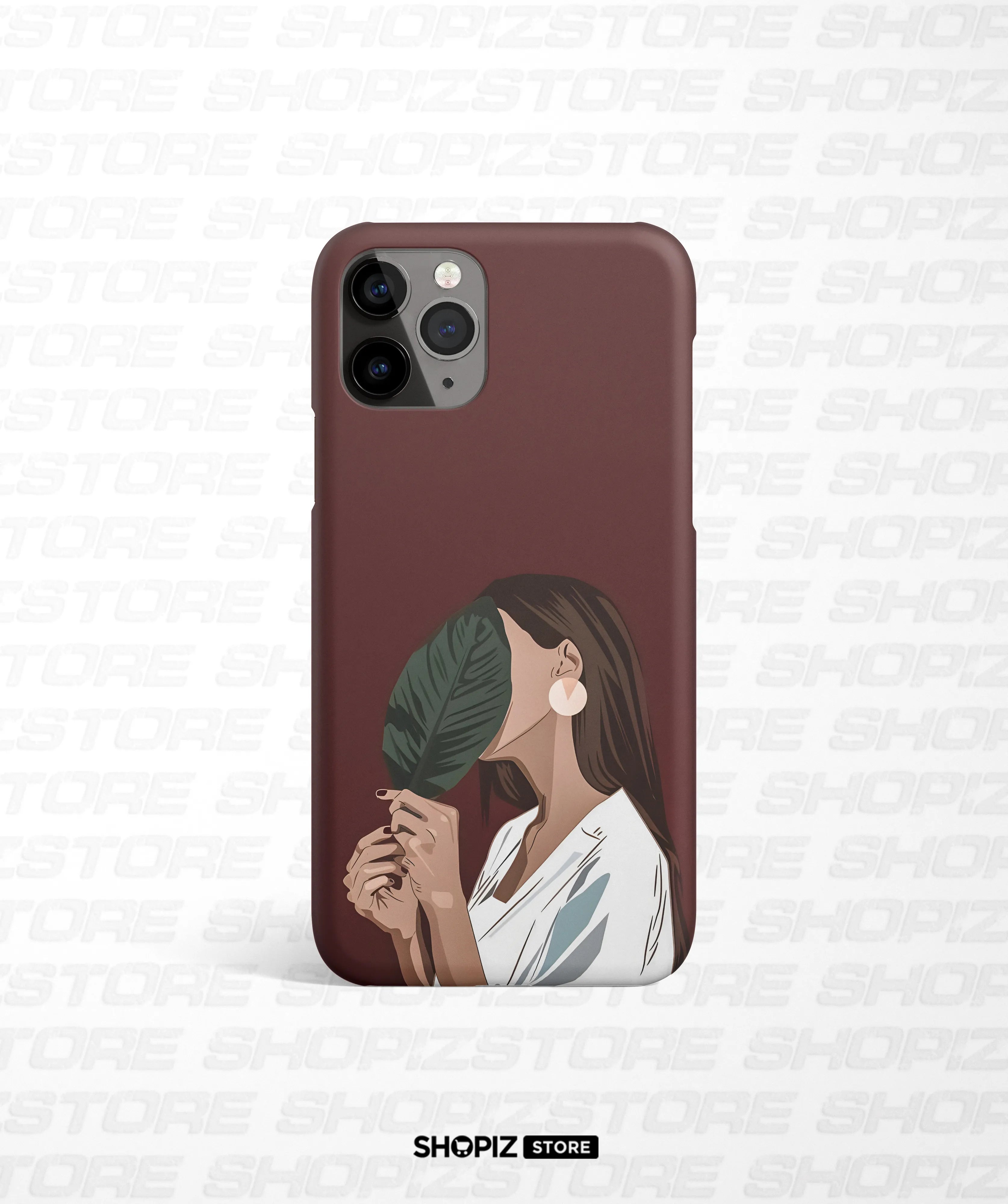 Leafy Minimalist Girl Hard Case