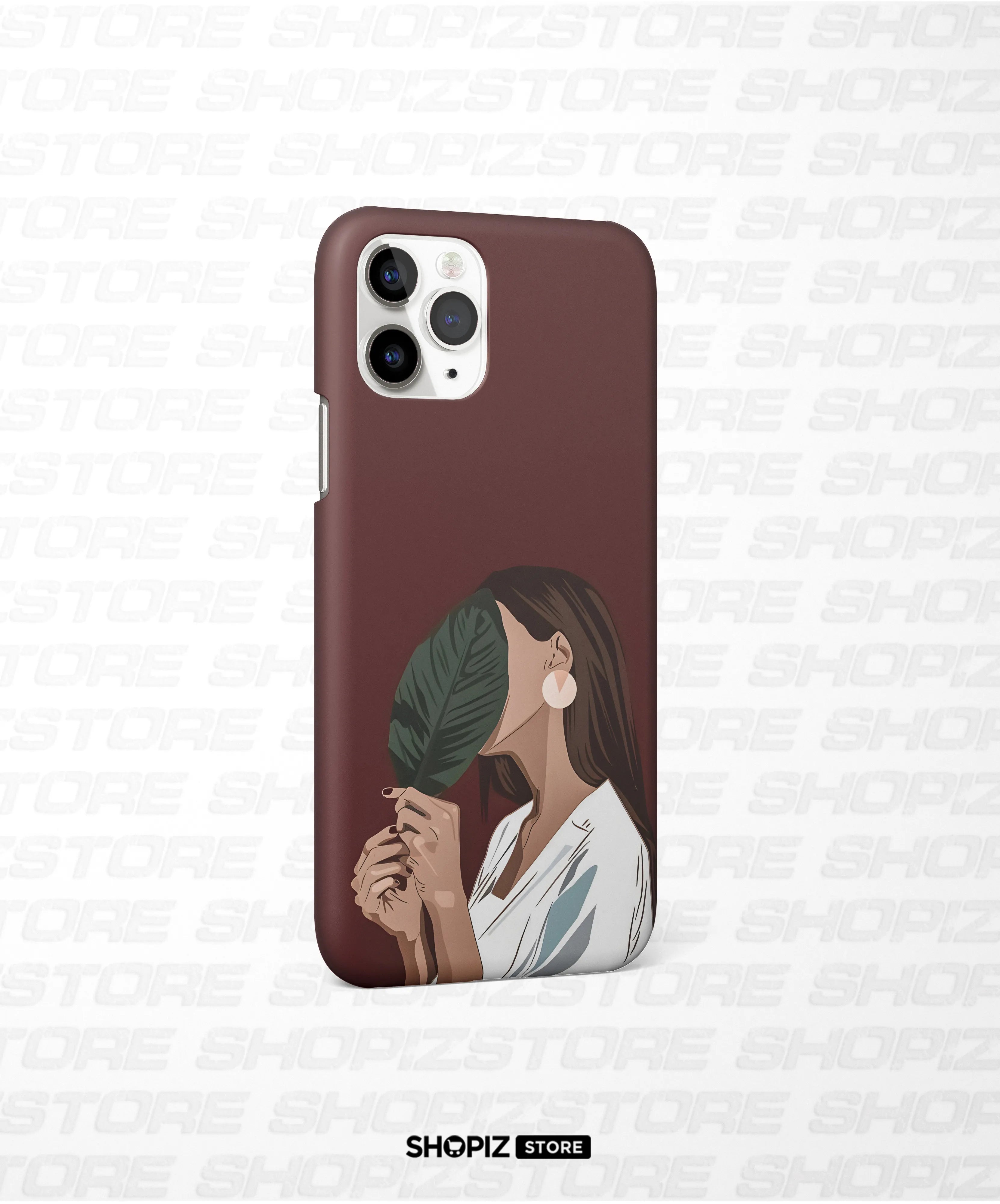 Leafy Minimalist Girl Hard Case