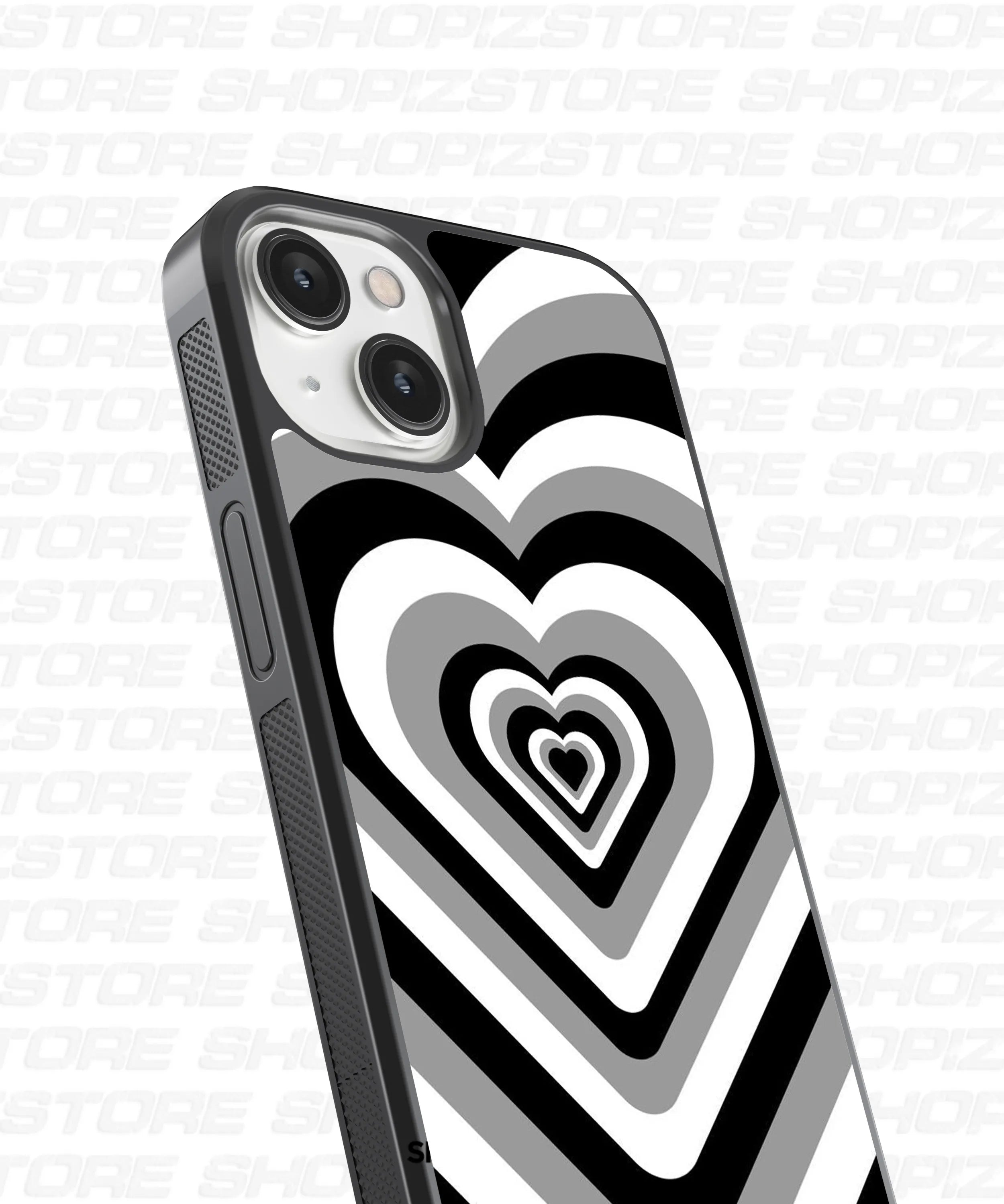 Monochrome Heart Glass Case