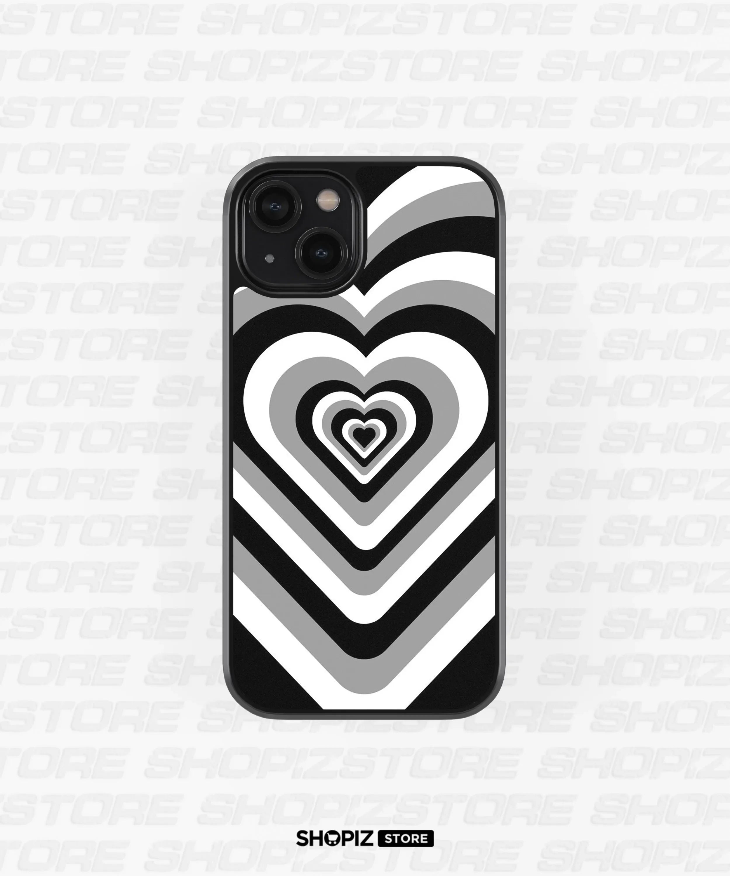 Monochrome Heart Glass Case