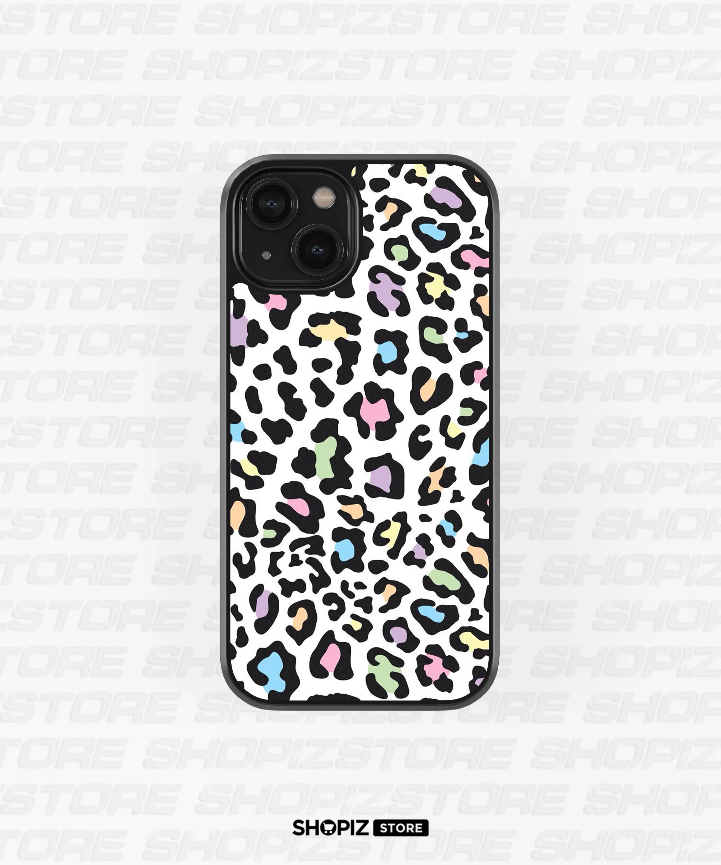 Pastel Leopard Pattern Glass Case