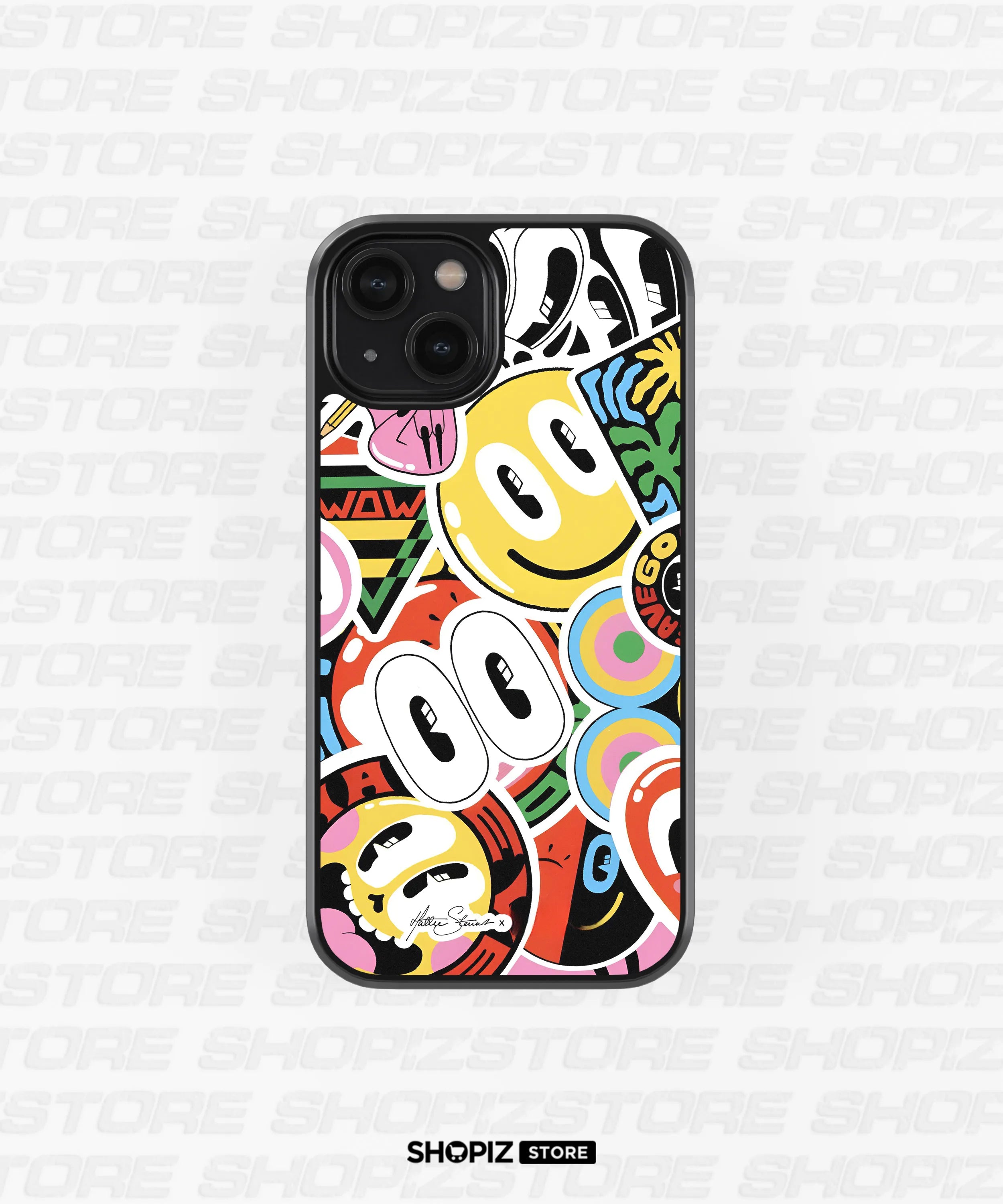 Pop Sticker Frenzy Glass Case